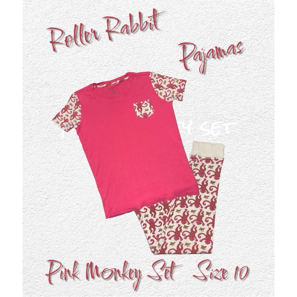 Roller Rabbit Pajamas Pink Monkey Set
Great condition! Size 10